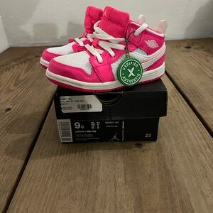 Nike Kids' Vibrant Pink and White Sneakers